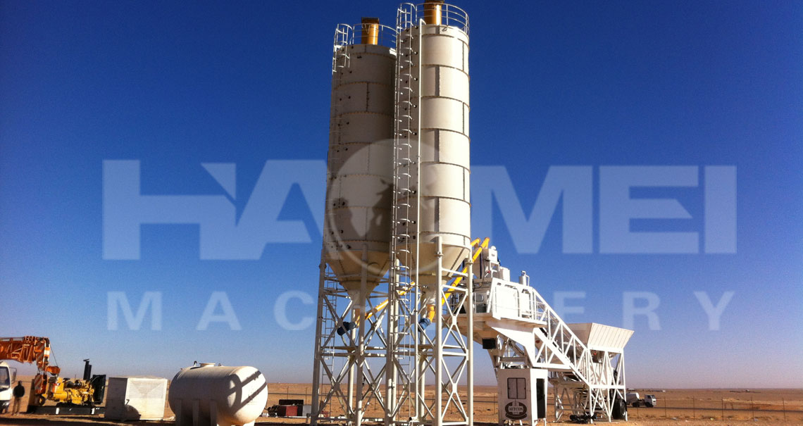 YHZS75 mobile concrete batching plant